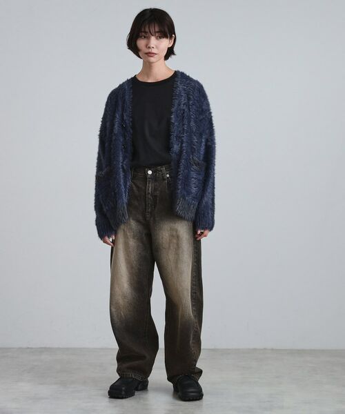tk.TAKEO KIKUCHI / ティーケー タケオキクチ カーディガン・ボレロ | 【WEB限定】バイカラーフェザーニットカーディガン | 詳細30
