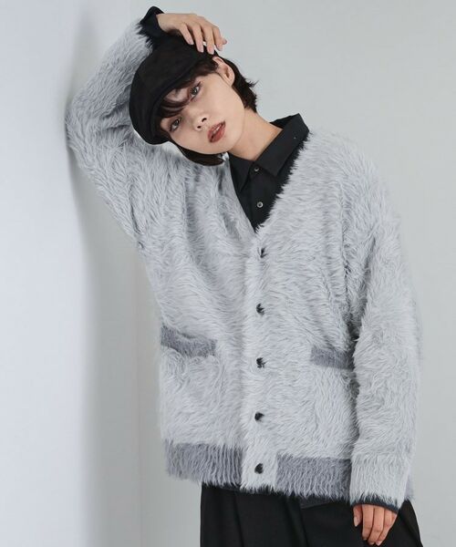 tk.TAKEO KIKUCHI / ティーケー タケオキクチ カーディガン・ボレロ | 【WEB限定】バイカラーフェザーニットカーディガン | 詳細6