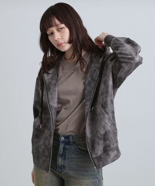 tk.TAKEO KIKUCHI / ティーケー タケオキクチ パーカー | ヴィンテージライクプリント ジップパーカー | 詳細17