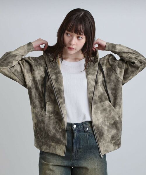 tk.TAKEO KIKUCHI / ティーケー タケオキクチ パーカー | ヴィンテージライクプリント ジップパーカー | 詳細6