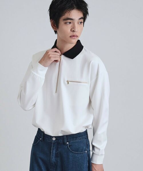 tk.TAKEO KIKUCHI / ティーケー タケオキクチ ポロシャツ | ポロ衿ハーフジップ | 詳細2