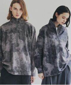 tk.TAKEO KIKUCHI / ティーケー タケオキクチ カットソー | ヴィンテージライクプリント ハーフジッププルオーバー