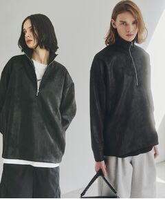 tk.TAKEO KIKUCHI / ティーケー タケオキクチ カットソー | ヴィンテージライクプリント ハーフジッププルオーバー