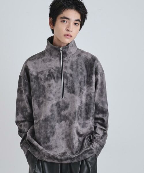 tk.TAKEO KIKUCHI / ティーケー タケオキクチ カットソー | ヴィンテージライクプリント ハーフジッププルオーバー | 詳細14