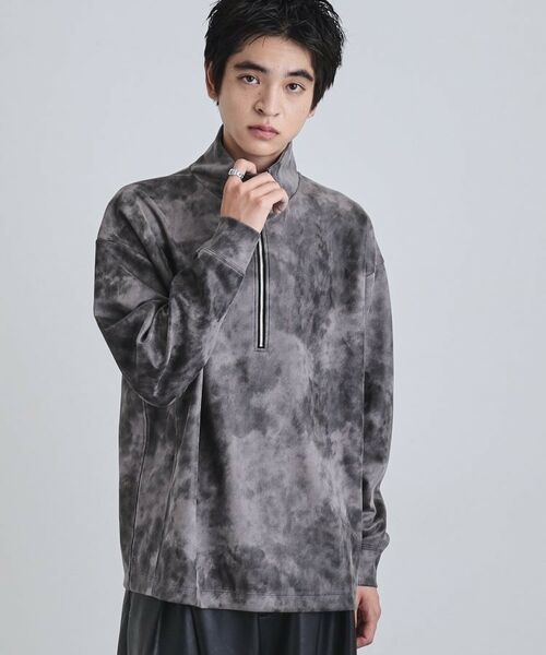 tk.TAKEO KIKUCHI / ティーケー タケオキクチ カットソー | ヴィンテージライクプリント ハーフジッププルオーバー | 詳細15