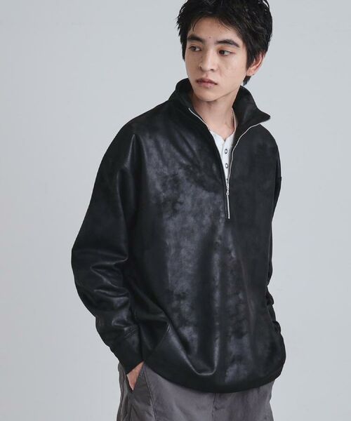 tk.TAKEO KIKUCHI / ティーケー タケオキクチ カットソー | ヴィンテージライクプリント ハーフジッププルオーバー | 詳細26