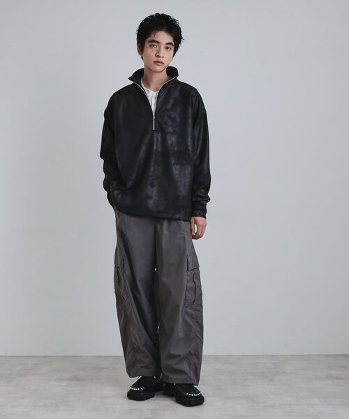 tk.TAKEO KIKUCHI / ティーケー タケオキクチ カットソー | ヴィンテージライクプリント ハーフジッププルオーバー | 詳細28