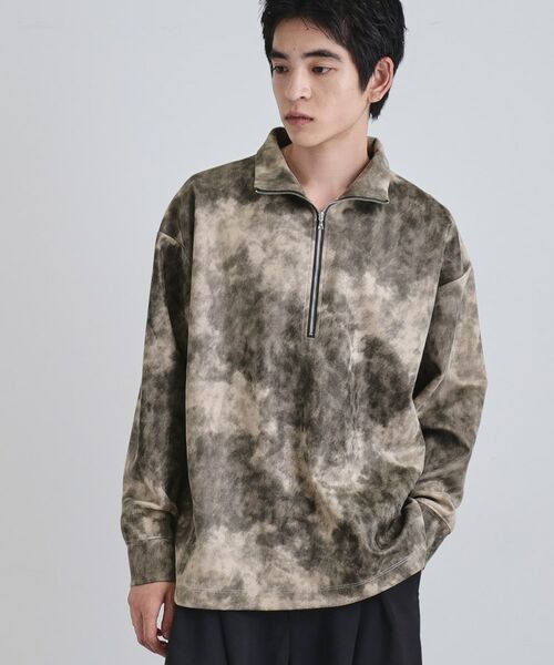 tk.TAKEO KIKUCHI / ティーケー タケオキクチ カットソー | ヴィンテージライクプリント ハーフジッププルオーバー | 詳細3