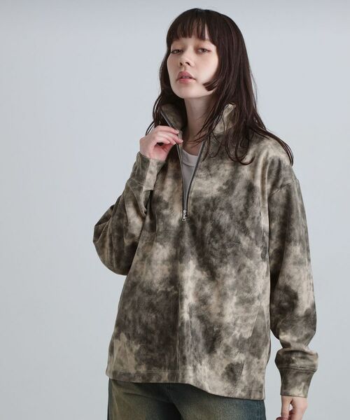 tk.TAKEO KIKUCHI / ティーケー タケオキクチ カットソー | ヴィンテージライクプリント ハーフジッププルオーバー | 詳細7