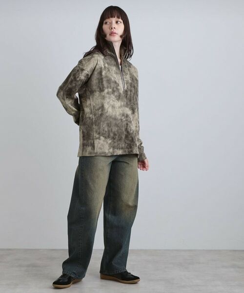 tk.TAKEO KIKUCHI / ティーケー タケオキクチ カットソー | ヴィンテージライクプリント ハーフジッププルオーバー | 詳細9