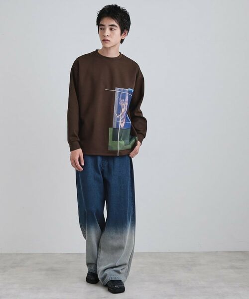 tk.TAKEO KIKUCHI / ティーケー タケオキクチ カットソー | 長袖 サイドスタックプリントカットソー | 詳細11