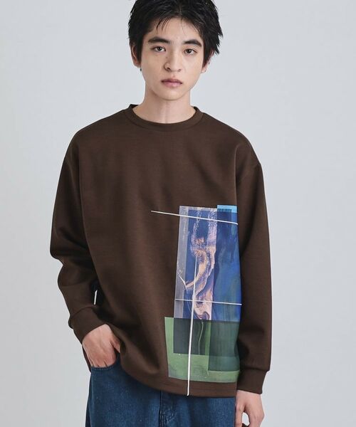 tk.TAKEO KIKUCHI / ティーケー タケオキクチ カットソー | 長袖 サイドスタックプリントカットソー | 詳細12