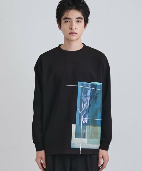 tk.TAKEO KIKUCHI / ティーケー タケオキクチ カットソー | 長袖 サイドスタックプリントカットソー | 詳細14