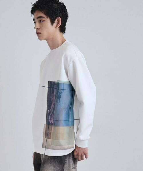 tk.TAKEO KIKUCHI / ティーケー タケオキクチ カットソー | 長袖 サイドスタックプリントカットソー | 詳細2