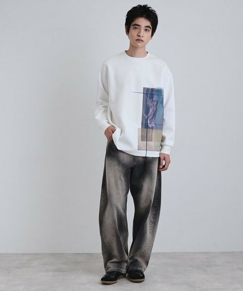 tk.TAKEO KIKUCHI / ティーケー タケオキクチ カットソー | 長袖 サイドスタックプリントカットソー | 詳細3