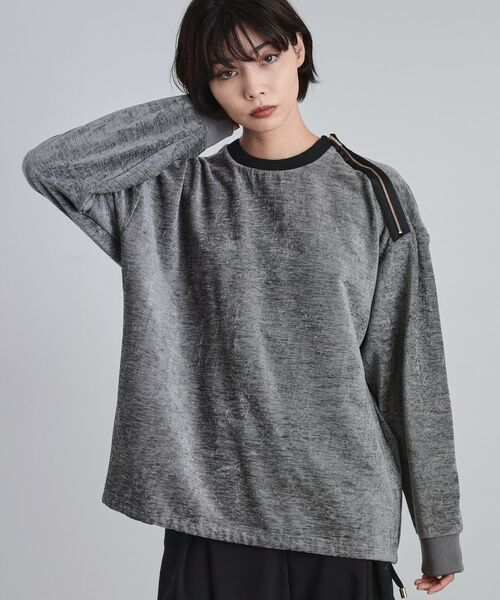 tk.TAKEO KIKUCHI / ティーケー タケオキクチ カットソー | クラッシュベロアカットソー | 詳細5