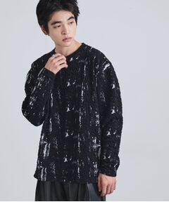 tk.TAKEO KIKUCHI / ティーケー タケオキクチ カットソー | アブストラクトふくれジャカードプルオーバー