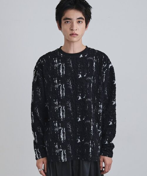 tk.TAKEO KIKUCHI / ティーケー タケオキクチ カットソー | アブストラクトふくれジャカードプルオーバー | 詳細10