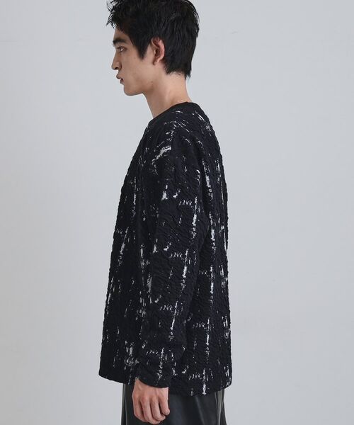 tk.TAKEO KIKUCHI / ティーケー タケオキクチ カットソー | アブストラクトふくれジャカードプルオーバー | 詳細11