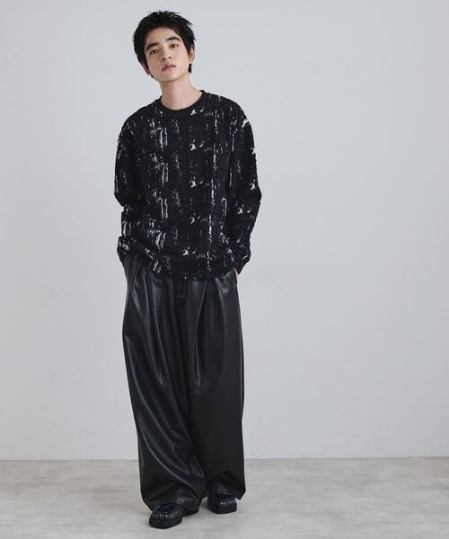 tk.TAKEO KIKUCHI / ティーケー タケオキクチ カットソー | アブストラクトふくれジャカードプルオーバー | 詳細3