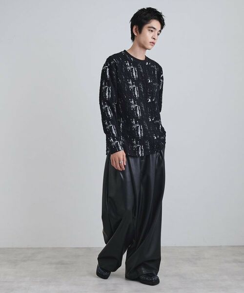 tk.TAKEO KIKUCHI / ティーケー タケオキクチ カットソー | アブストラクトふくれジャカードプルオーバー | 詳細4