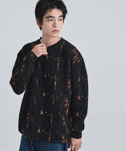 tk.TAKEO KIKUCHI / ティーケー タケオキクチ カットソー | アブストラクトふくれジャカードプルオーバー | 詳細6