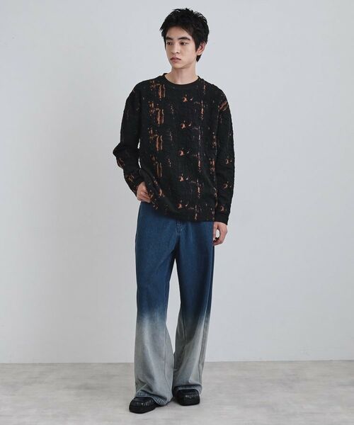 tk.TAKEO KIKUCHI / ティーケー タケオキクチ カットソー | アブストラクトふくれジャカードプルオーバー | 詳細7