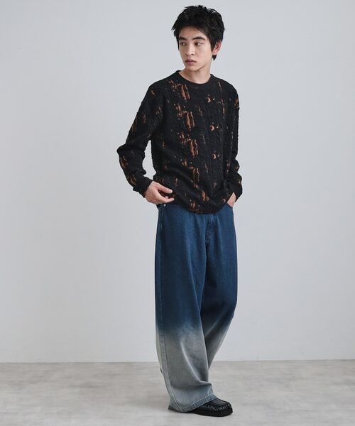 tk.TAKEO KIKUCHI / ティーケー タケオキクチ カットソー | アブストラクトふくれジャカードプルオーバー | 詳細8