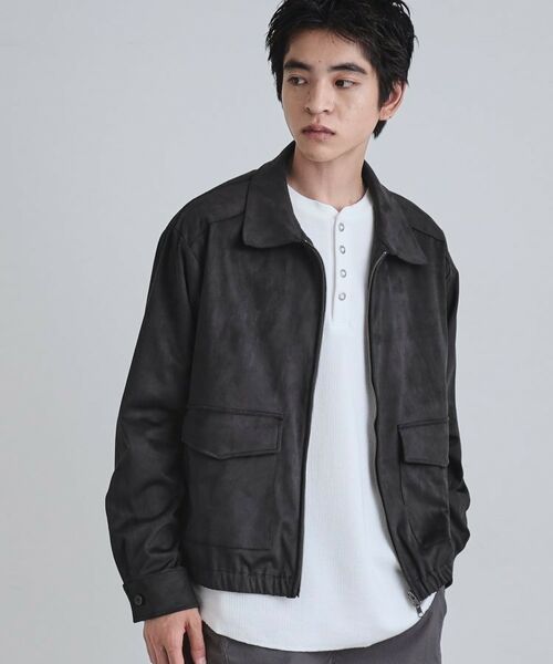 tk.TAKEO KIKUCHI / ティーケー タケオキクチ レザーブルゾン・ジャケット | フェイクスエードシャツアウター | 詳細13