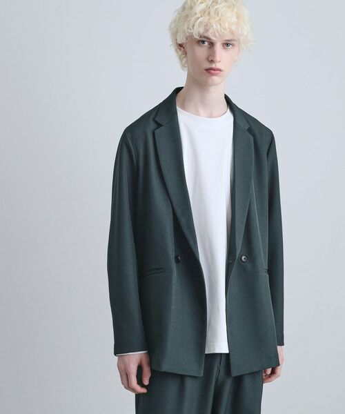 tk.TAKEO KIKUCHI / ティーケー タケオキクチ テーラードジャケット | 【上下セット】オーバーシルエットセットアップ(グリーン(023))