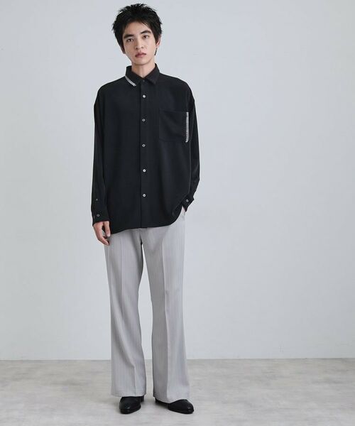 tk.TAKEO KIKUCHI / ティーケー タケオキクチ パンツ | ピンストライプフレアスラックス | 詳細3