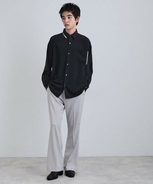 tk.TAKEO KIKUCHI / ティーケー タケオキクチ パンツ | ピンストライプフレアスラックス | 詳細4