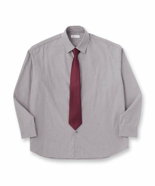 tk.TAKEO KIKUCHI / ティーケー タケオキクチ シャツ・ブラウス | 【ネクタイ付き】グランパシャツ | 詳細1