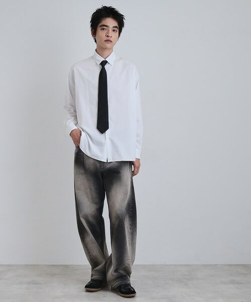 tk.TAKEO KIKUCHI / ティーケー タケオキクチ シャツ・ブラウス | 【ネクタイ付き】グランパシャツ | 詳細3