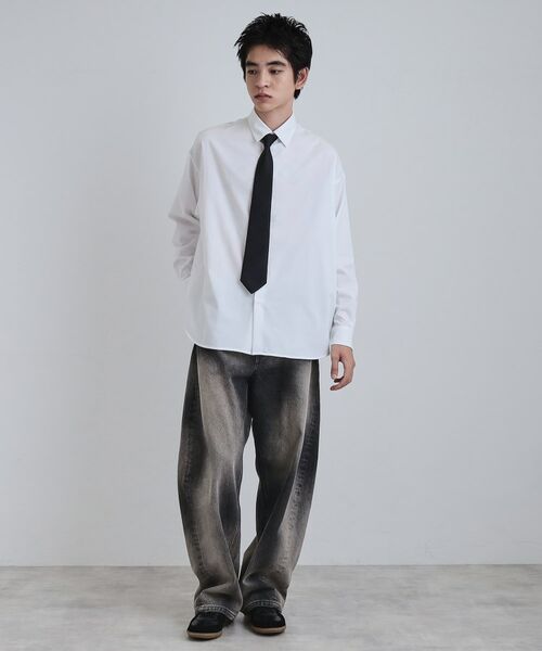 tk.TAKEO KIKUCHI / ティーケー タケオキクチ シャツ・ブラウス | 【ネクタイ付き】グランパシャツ | 詳細4