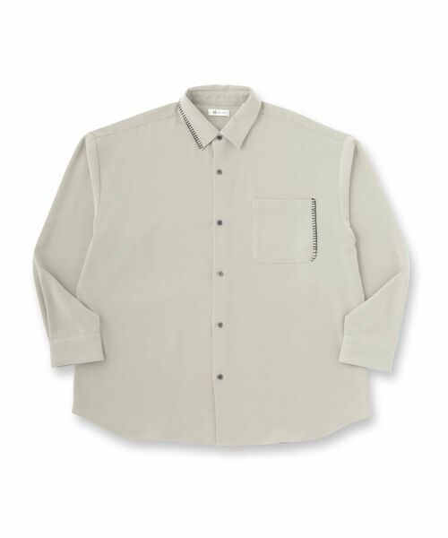 tk.TAKEO KIKUCHI / ティーケー タケオキクチ シャツ・ブラウス | なめらかスエードタッチステッチシャツ | 詳細1