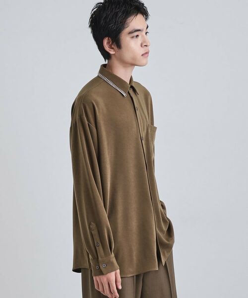 tk.TAKEO KIKUCHI / ティーケー タケオキクチ シャツ・ブラウス | なめらかスエードタッチステッチシャツ | 詳細10