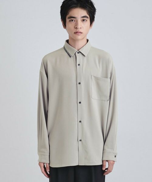 tk.TAKEO KIKUCHI / ティーケー タケオキクチ シャツ・ブラウス | なめらかスエードタッチステッチシャツ | 詳細14