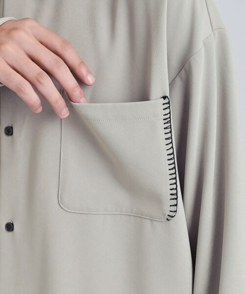 tk.TAKEO KIKUCHI / ティーケー タケオキクチ シャツ・ブラウス | なめらかスエードタッチステッチシャツ | 詳細19