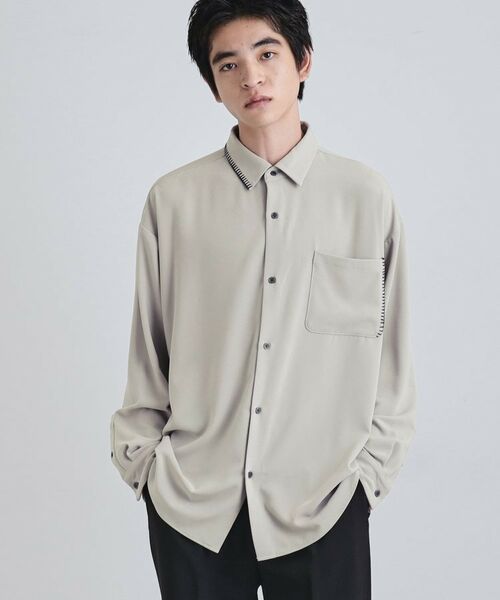 tk.TAKEO KIKUCHI / ティーケー タケオキクチ シャツ・ブラウス | なめらかスエードタッチステッチシャツ | 詳細2