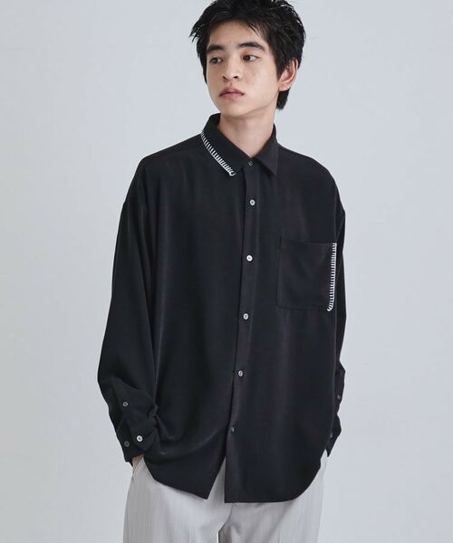 tk.TAKEO KIKUCHI / ティーケー タケオキクチ シャツ・ブラウス | なめらかスエードタッチステッチシャツ | 詳細6