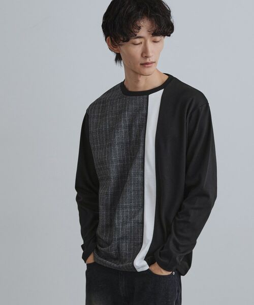 tk.TAKEO KIKUCHI / ティーケー タケオキクチ カットソー | 切替グレンチェックカットソー | 詳細5