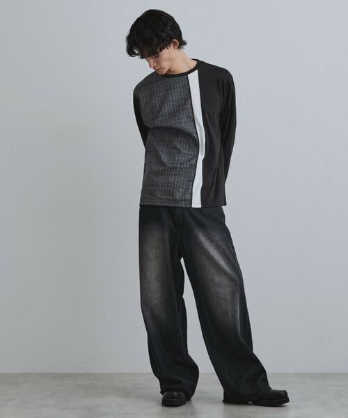 tk.TAKEO KIKUCHI / ティーケー タケオキクチ カットソー | 切替グレンチェックカットソー | 詳細7