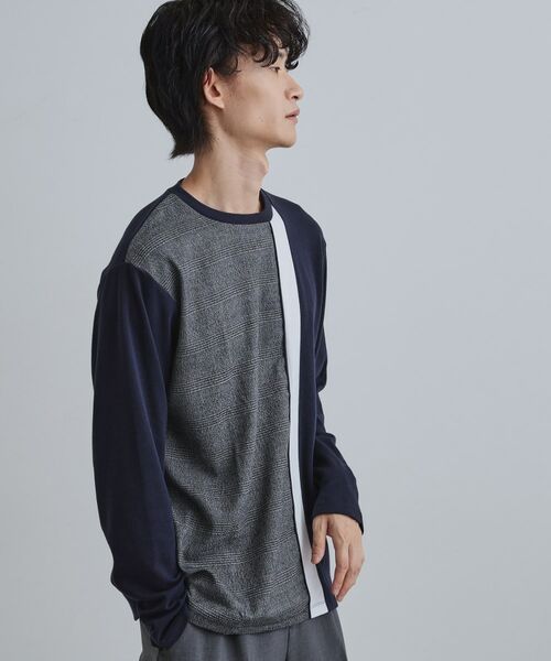 tk.TAKEO KIKUCHI / ティーケー タケオキクチ カットソー | 切替グレンチェックカットソー | 詳細9