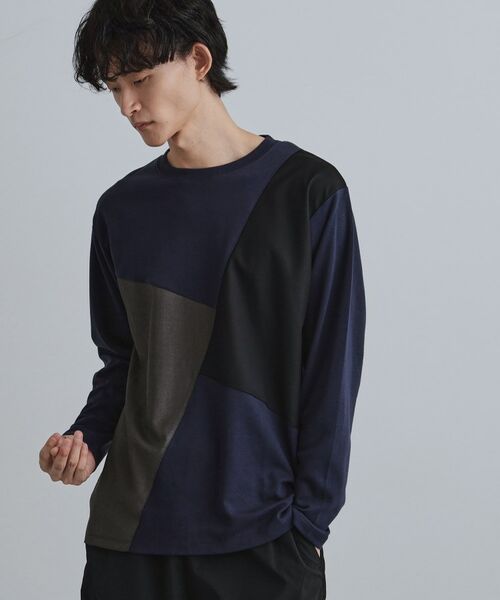 tk.TAKEO KIKUCHI / ティーケー タケオキクチ カットソー | ブロックシャドー切替カットソー | 詳細1