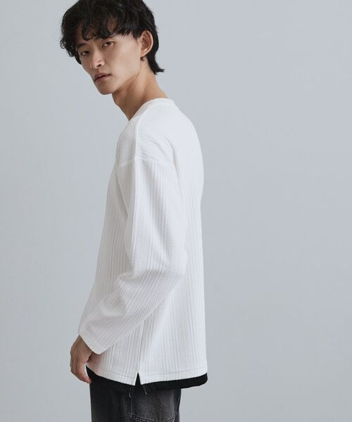 tk.TAKEO KIKUCHI / ティーケー タケオキクチ カットソー | ニットライクジャカードカットソー | 詳細1