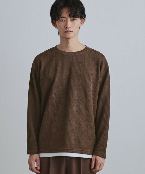 tk.TAKEO KIKUCHI / ティーケー タケオキクチ カットソー | ニットライクジャカードカットソー | 詳細13