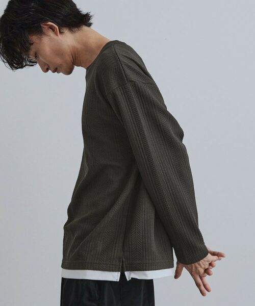 tk.TAKEO KIKUCHI / ティーケー タケオキクチ カットソー | ニットライクジャカードカットソー | 詳細5