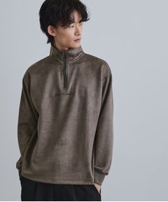 tk.TAKEO KIKUCHI / ティーケー タケオキクチ カットソー | ポンチスウェードハーフジップ