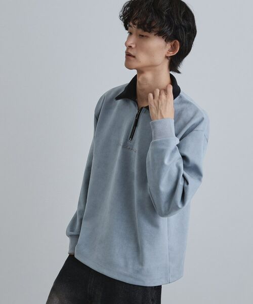 tk.TAKEO KIKUCHI / ティーケー タケオキクチ カットソー | ポンチスウェードハーフジップ | 詳細9